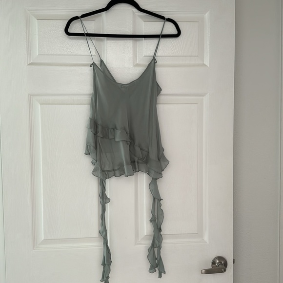 ZARA RUFFLE CAMISOLE BLOUSE TOP - Picture 3 of 3